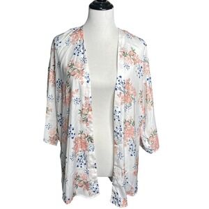 Divided Floral Pink Blue White Kimono Boho Festival Bridesmaid